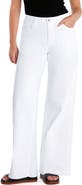 HINT OF BLU Happy Shaggy High Waist Raw Hem Wide Leg Jeans