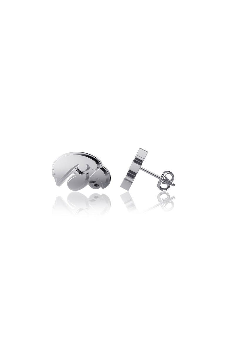 DAYNA DESIGNS Iowa Hawkeyes Team Logo Silver Post Earrings, Main, color, 