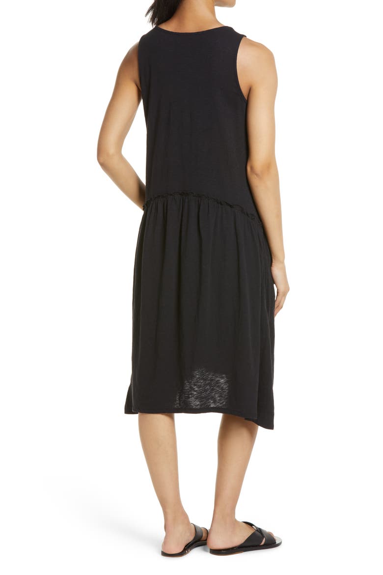 Sleeveless Drop Waist Dress, Alternate, color, BLACK