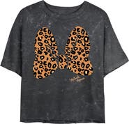 Mickey & Friends Junior's Mickey & Friends Cheetah Print Minnie Mouse Bow Graphic T-Shirt