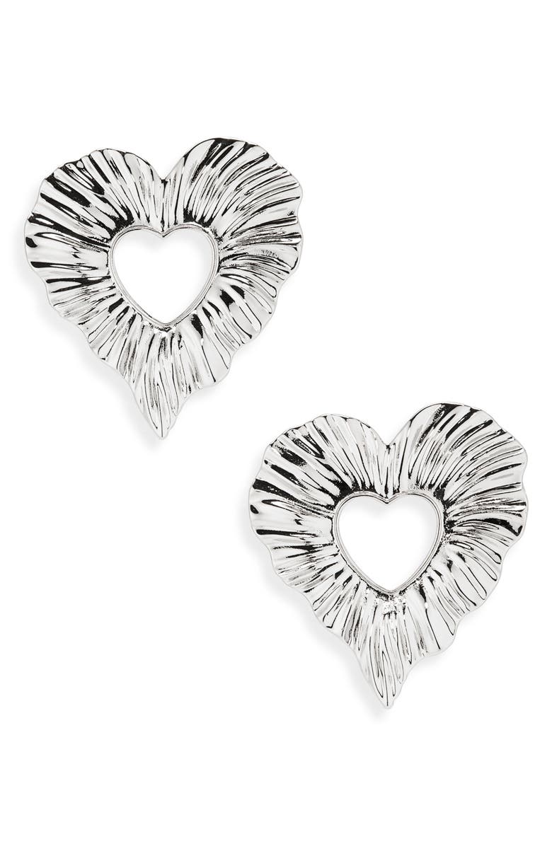 MIRANDA FRYE Amour Heart Drop Earrings, Main, color, Silver