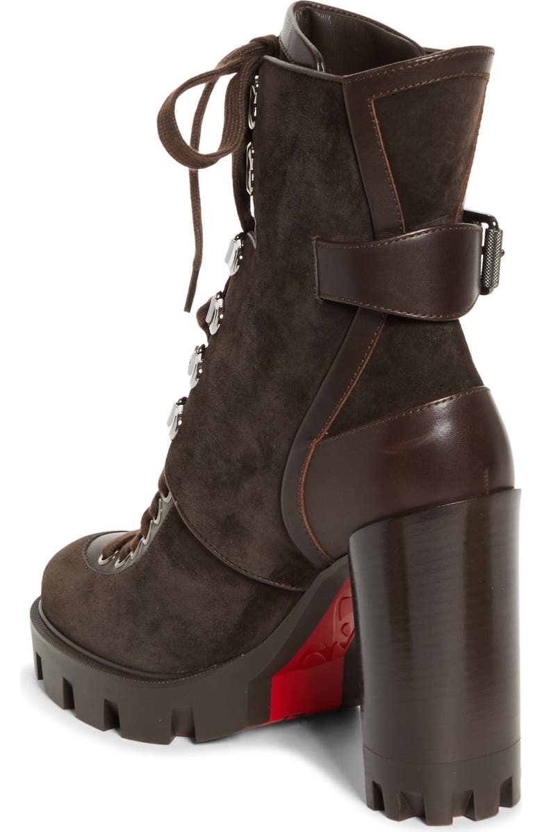 Christian Louboutin Macademia Combat Boot, Alternate, color, Cafe/ Dark Brown