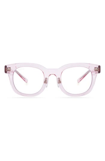 Diff Summer 47mm Blue Light Blocking Glasses In Pink