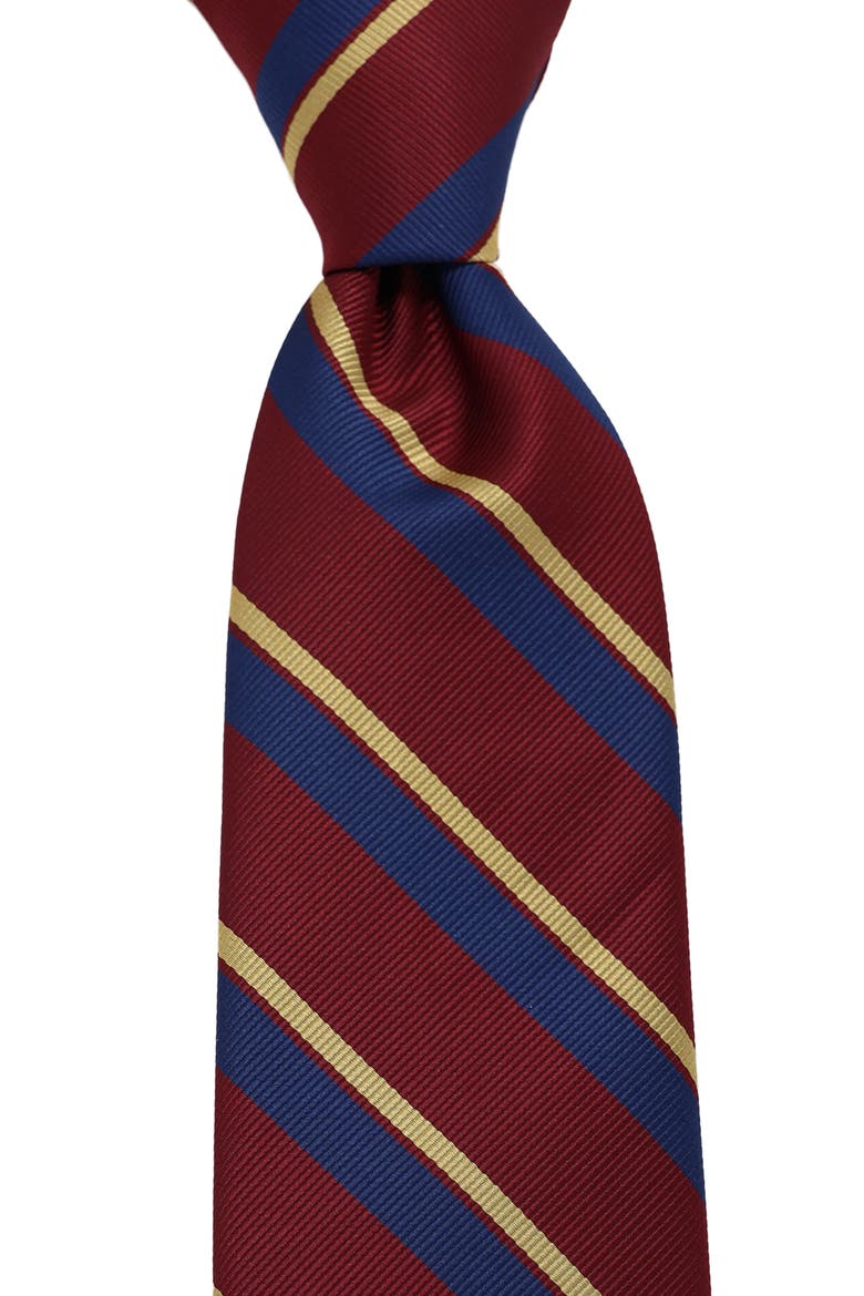 Striped Tie, Alternate, color, BURGUNDY/ NAVY
