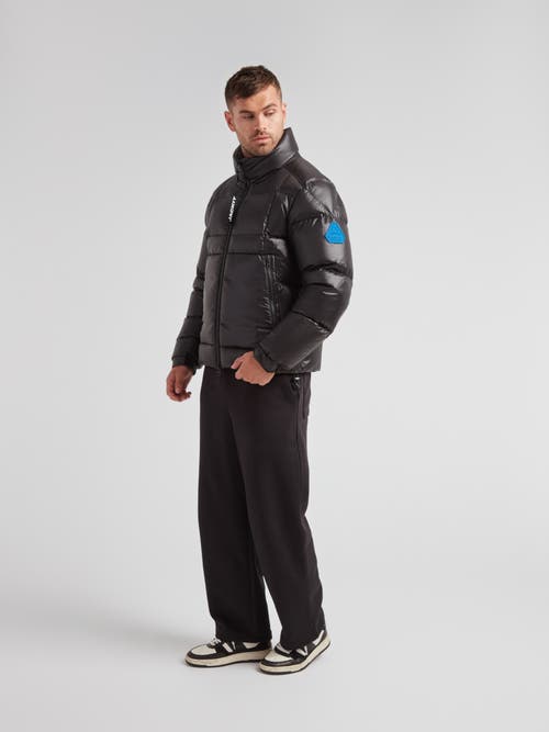 Jack1t Ez Boxed Funnel Neck Puffer Jacket In Black
