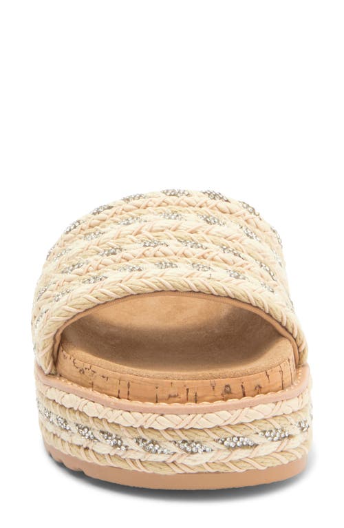 Steve Madden Women's Bellar Raffia Platform Footbed Slide Sandals In Natural Multi