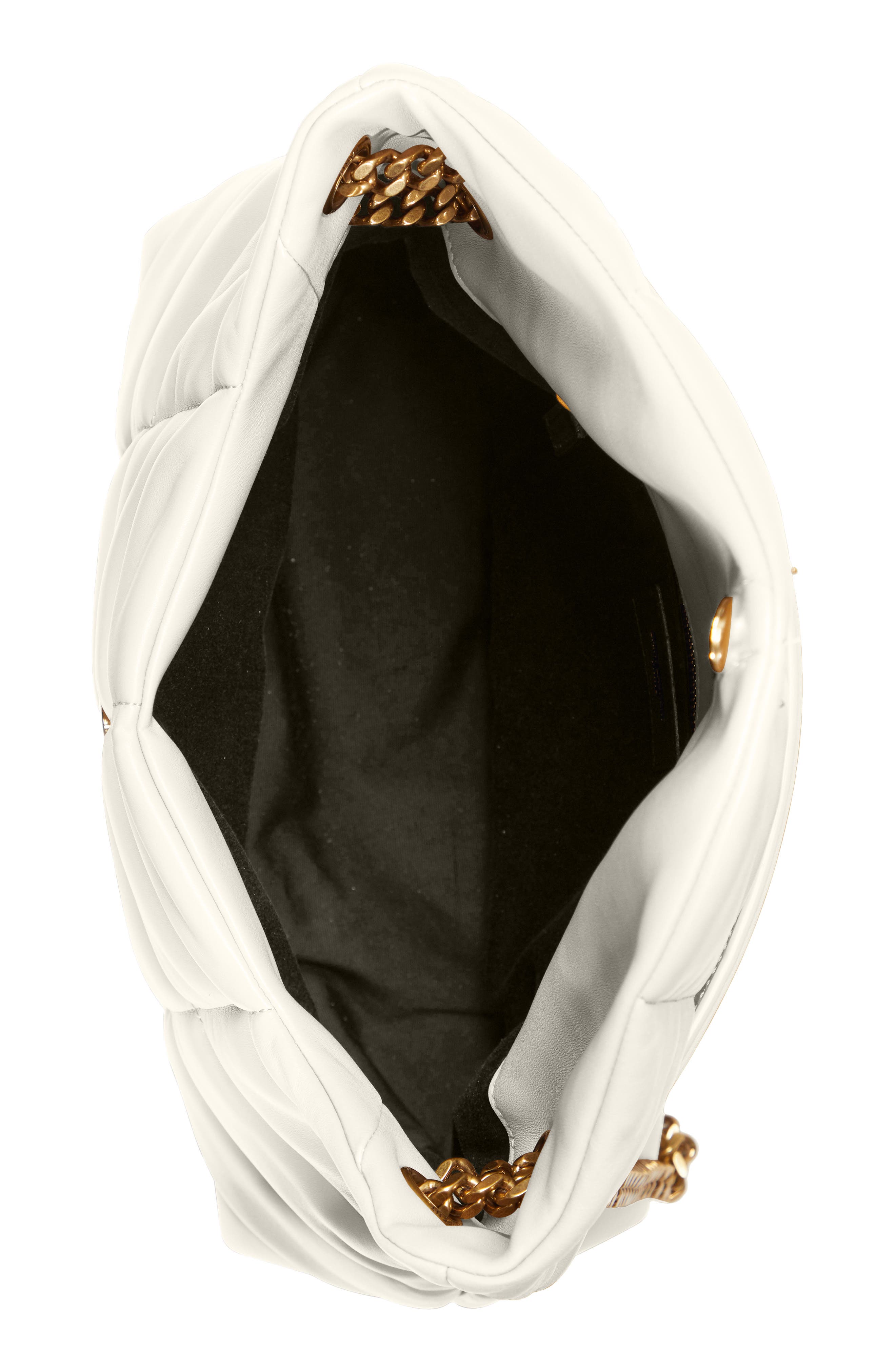 Saint Laurent Medium Loulou Puffer Quilted Leather Crossbody Bag, Alternate, color, Crema Soft