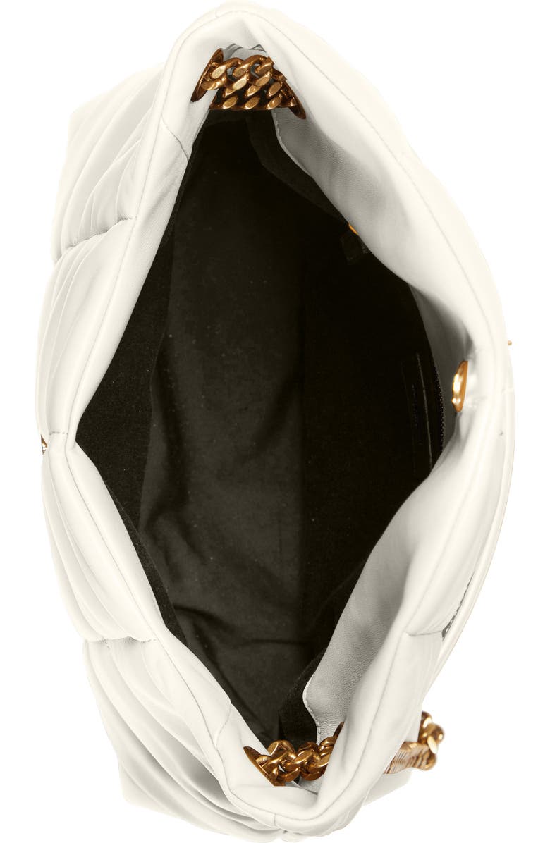 Saint Laurent Medium Loulou Puffer Quilted Leather Crossbody Bag, Alternate, color, Crema Soft