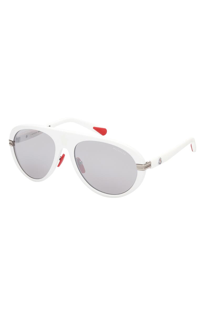 Moncler 57mm Mirrored Navigator Sunglasses, Alternate, color, 