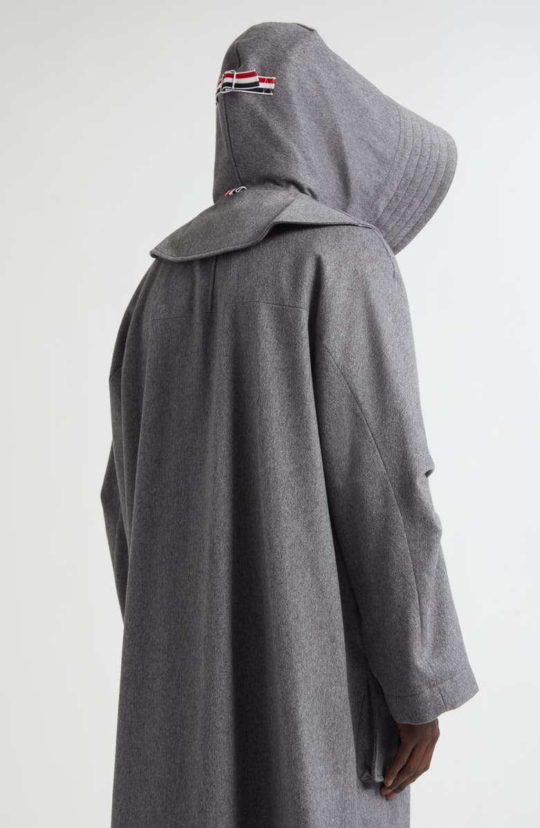 Thom Browne Waterproof Cashmere Parka With Removable Hood, Alternate, color, Medium Grey