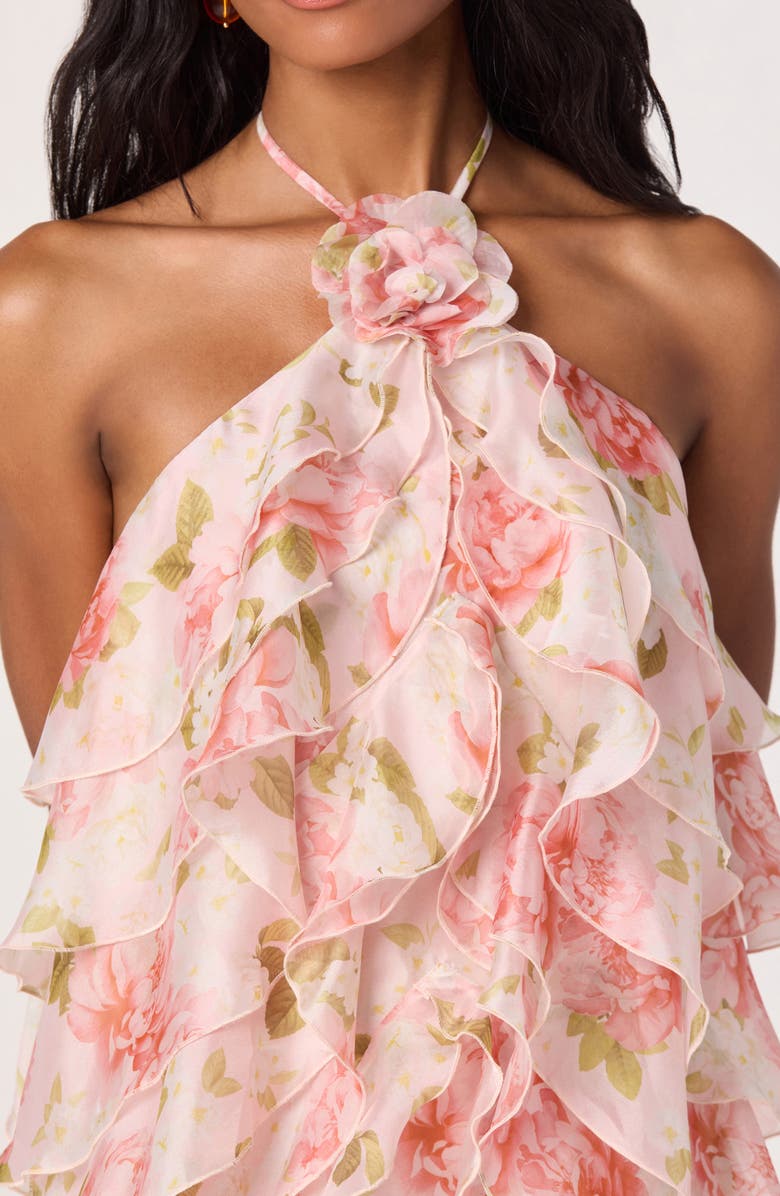 ASTR the Label Ofra Floral Halter Neck Minidress, Alternate, color, Blush Floral
