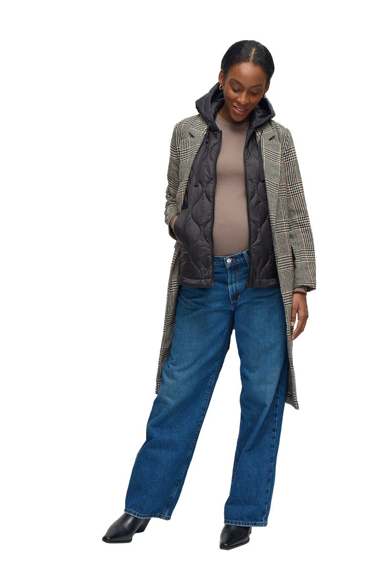 Ingrid & Isabel Quilted Maternity Vest, Alternate, color, Black