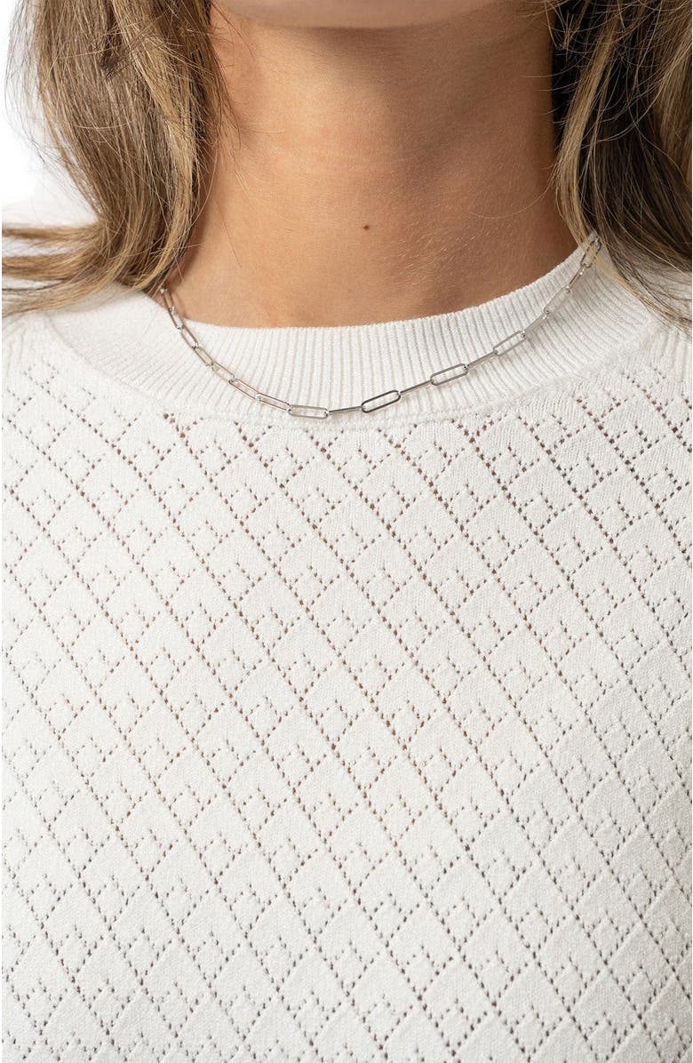 Saint + Sofia Diamond Knit Sweater, Alternate, color, White