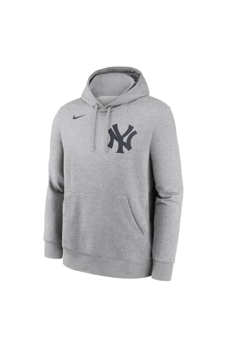 Nike Men's Nike Derek Jeter Heather Gray New York Yankees Player Name & Number Club Fleece Pullover Hoodie, Alternate, color, 