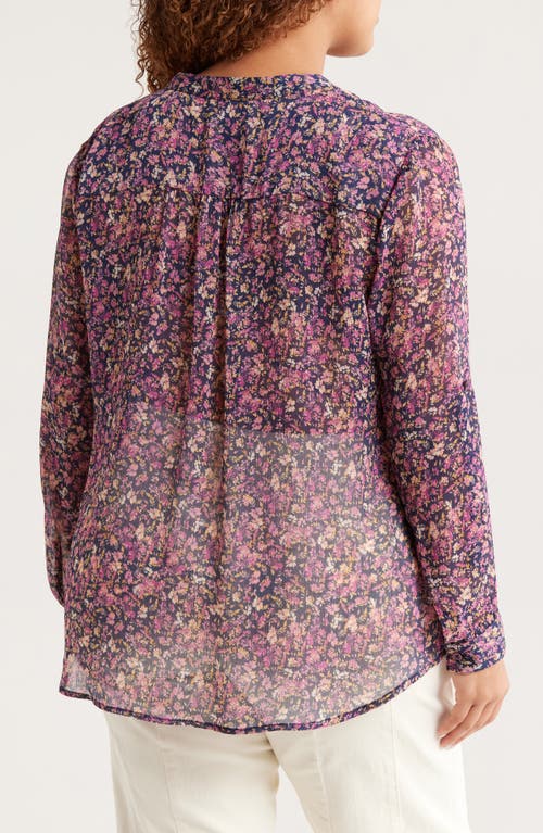 Kut From The Kloth Jasmine Roll Sleeve Top In Purple