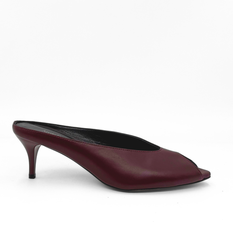 Audrey Peeptoe Leather Mule
