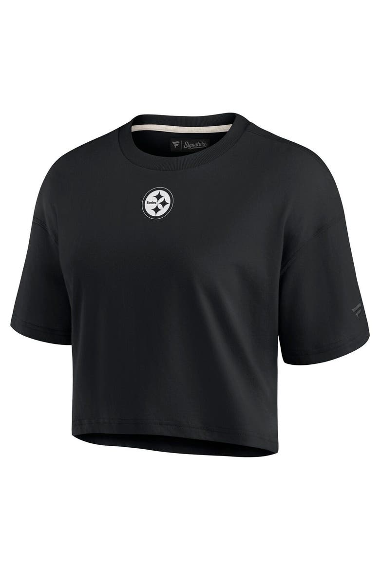 Women's Fanatics Signature Black Pittsburgh Steelers Elements Super Soft Boxy Cropped T-Shirt, Alternate, color, Black