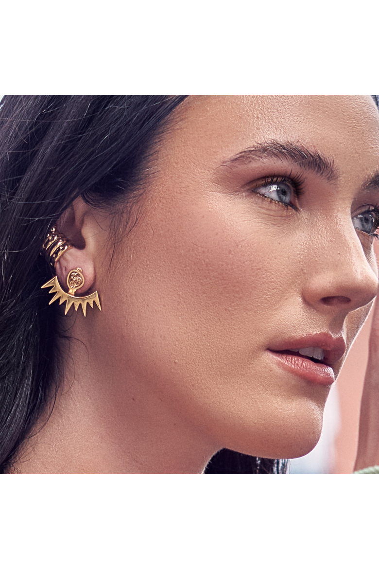 Detachable Ear Jacket Stud Earrings, Alternate, color, Gold