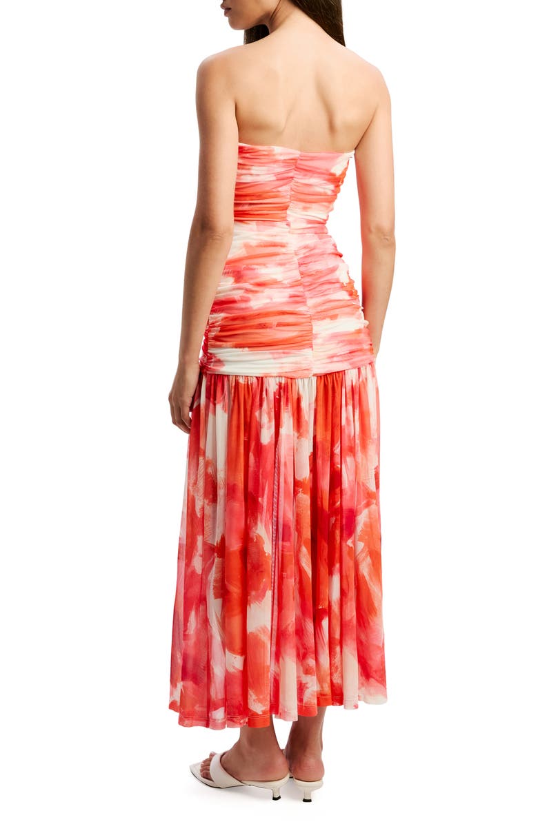 Bardot Solana Blurred Floral Drop Waist Mesh Maxi Dress, Alternate, color, Pink Abstract