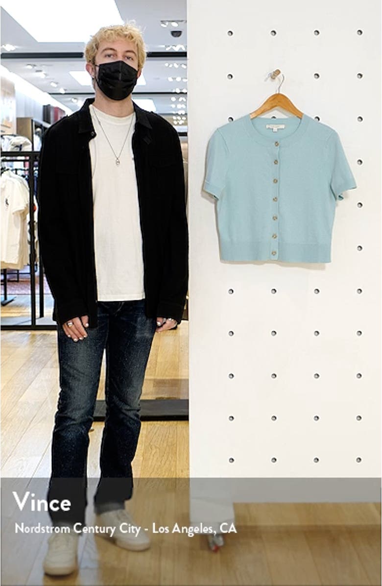 Cotton & Cashmere Short Sleeve Cardigan, sales video thumbnail