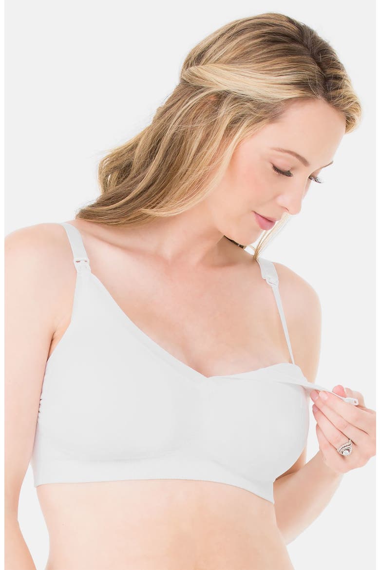 Ingrid & Isabel® Seamless Maternity/Nursing Bra, Alternate, color, WHITE