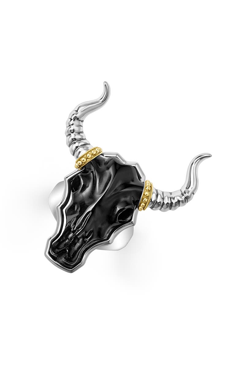 LAGOS Men's Longhorn Ring, Main, color, Black