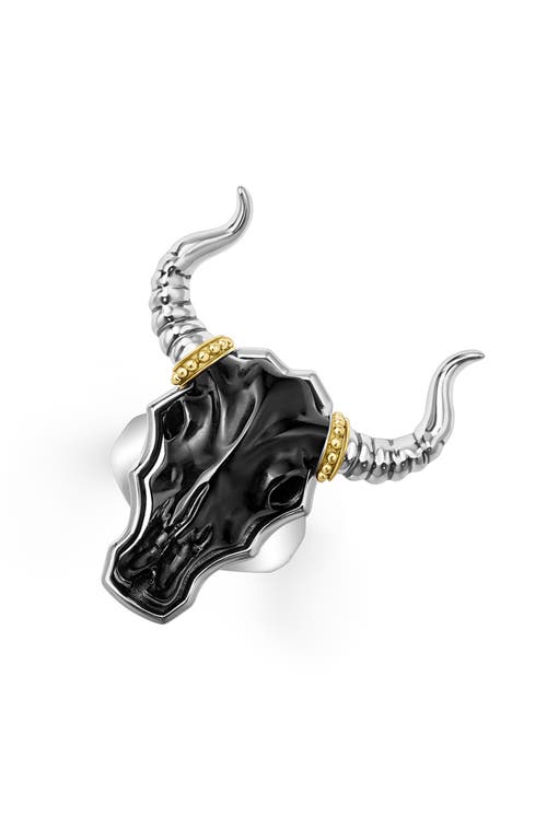Lagos Longhorn Ring In Black