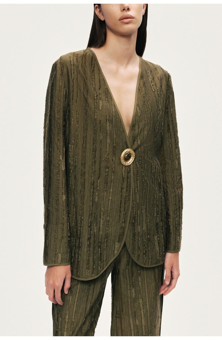 Nocturne Textured Tailored Jacket, Alternate, color, Khaki