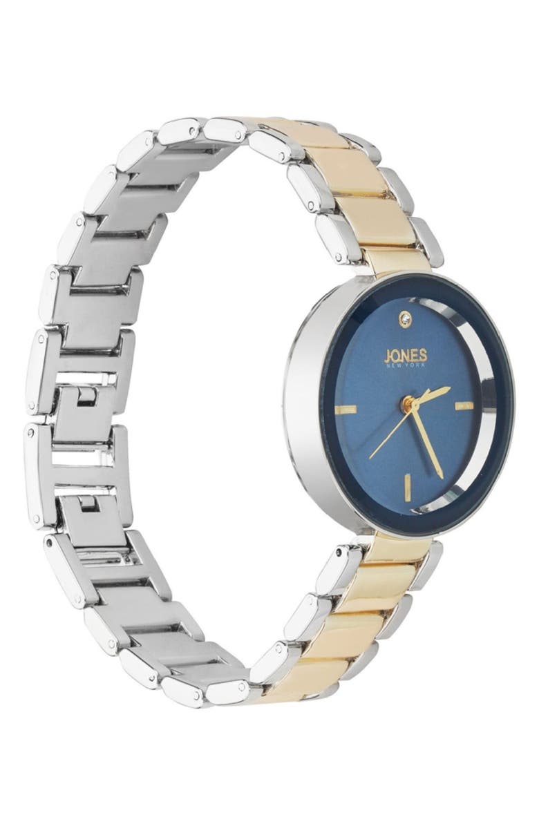 Jones New York Crystal Sunray Quartz Bracelet Watch, 32.5mm, Alternate, color, Silver