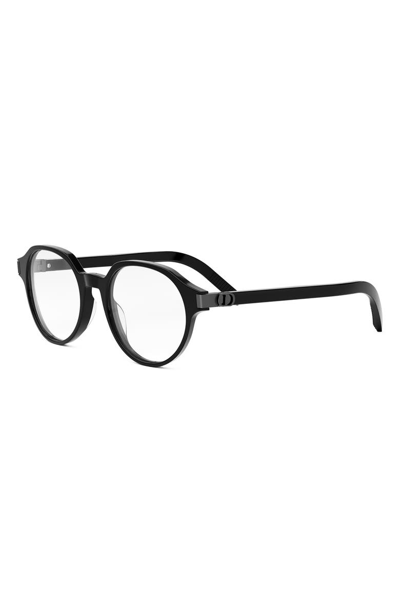 DIOR 'CD IconO R1I 51mm Geometric Eyeglasses, Alternate, color, Shiny Black