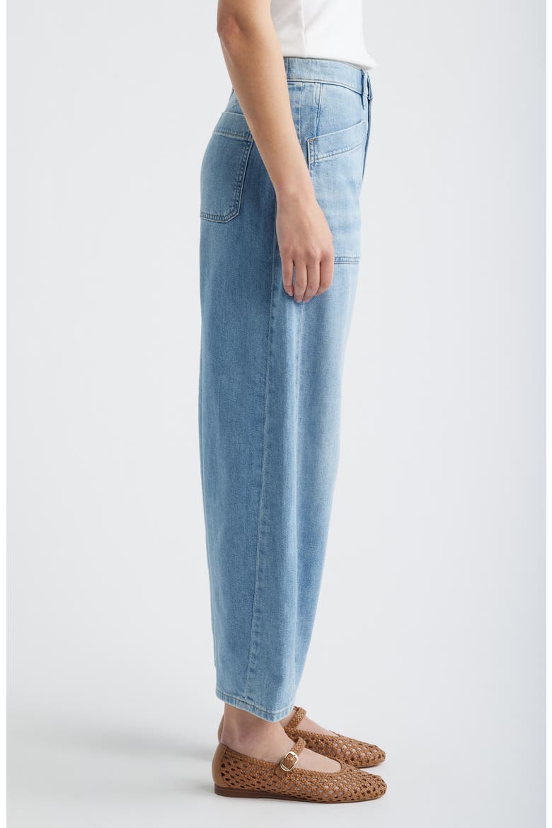 Lightweight High Waist Barrel Leg Jeans, Alternate, color, SEASIDE BLUE