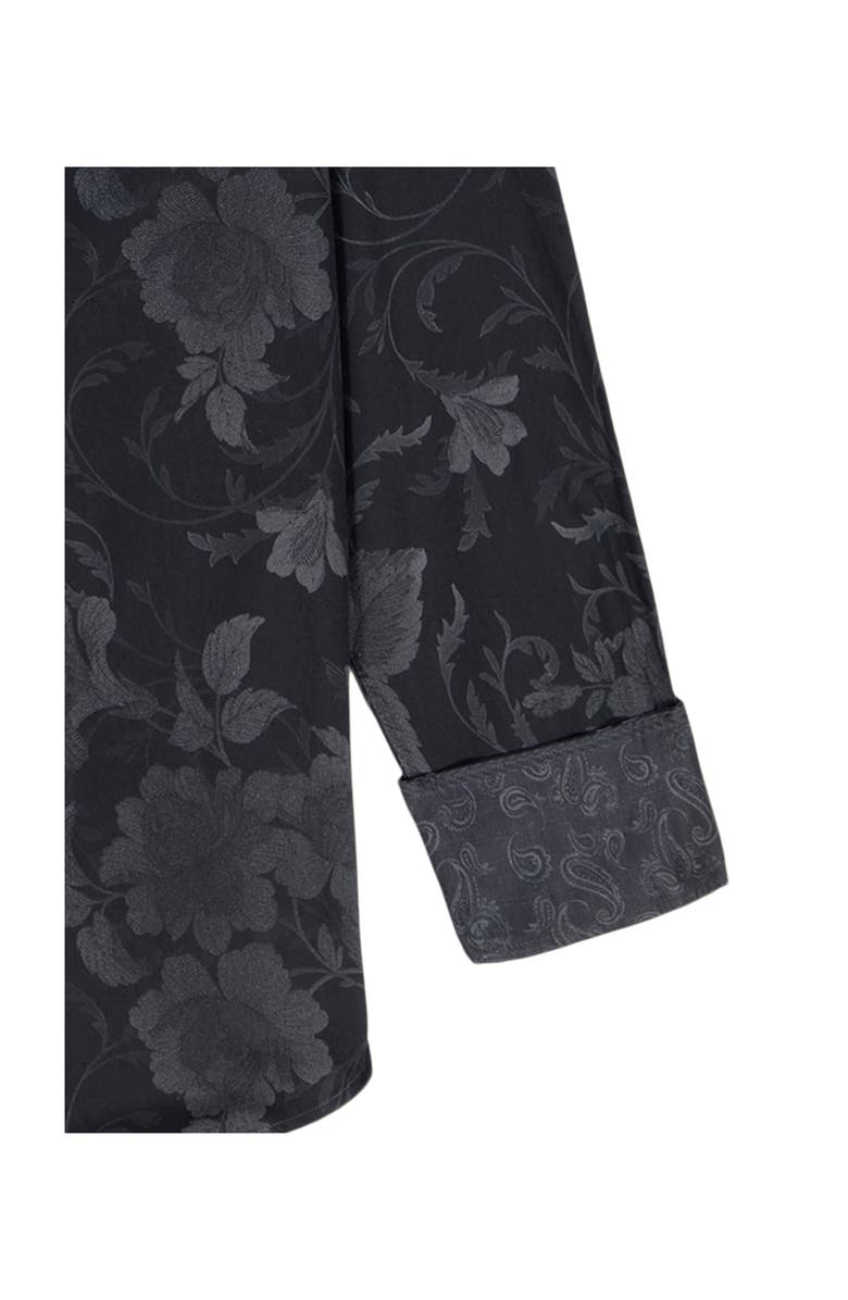 Robert Graham Barnsworth Floral Cotton Button-Up Shirt, Alternate, color, Black