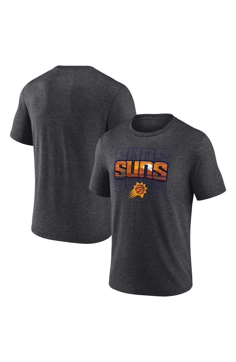 FANATICS Men's Fanatics Branded Charcoal Phoenix Suns Hometown Originals Announcer Tri-Blend T-Shirt, Main, color, Charcoal