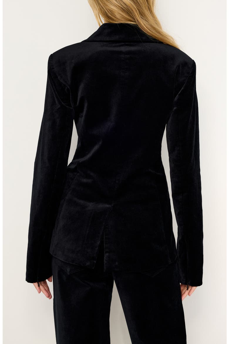 Sculpted Velvet Blazer, Alternate, color, BLACK001