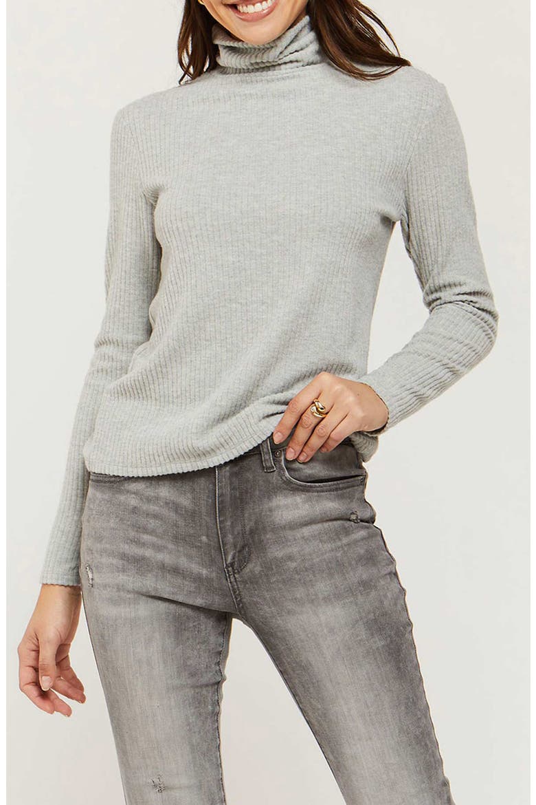 Rayne Ribbed Turtleneck Sweater, Main, color, HEATHER GREY