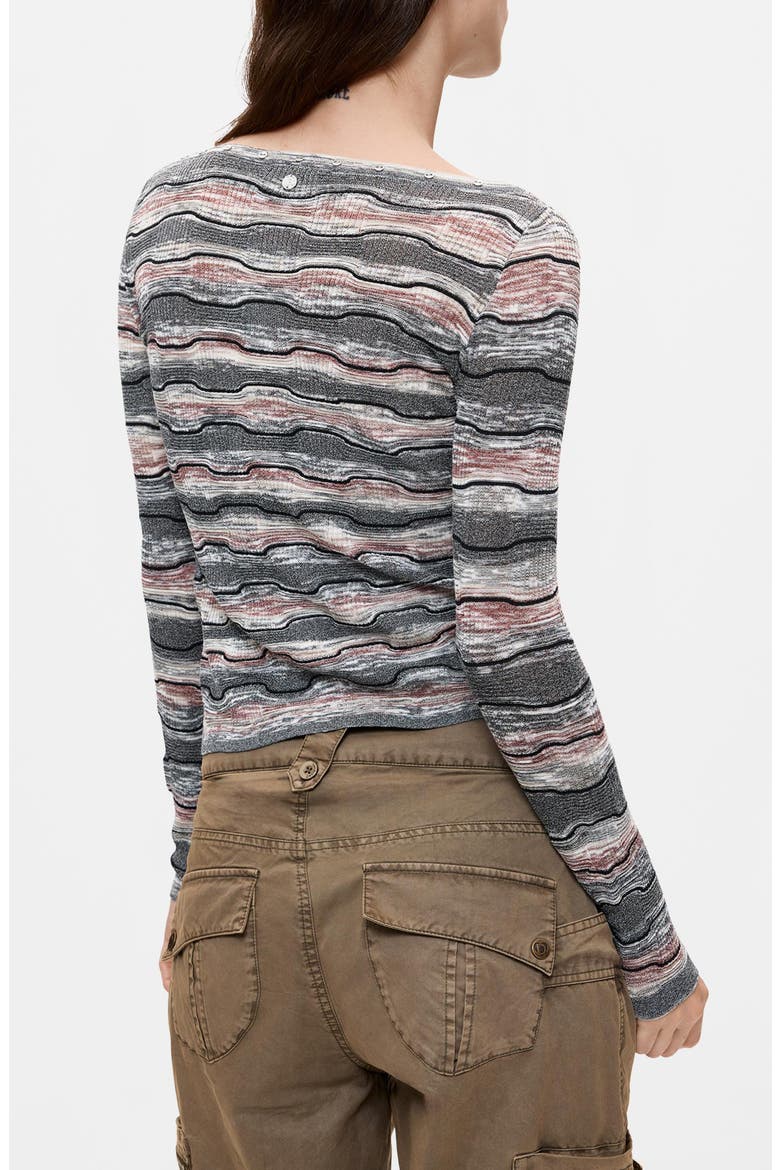 Wavy Stripe Sweatshirt, Alternate, color, DARK GREY