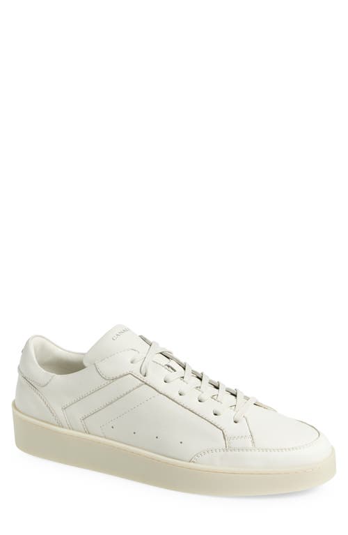 Canali Low Top Leather Sneaker In Natural