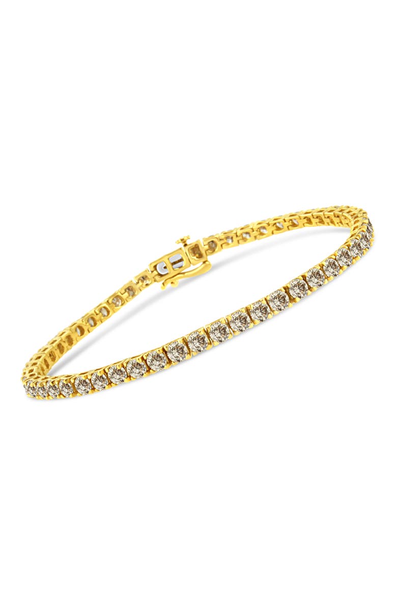14K Yellow Gold Plated Silver 8.0 Cttw Diamond Classic Link Tennis Bracelet, Alternate, color, Yellow