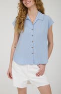 Blu Pepper Short Sleeve Button Front Shirt