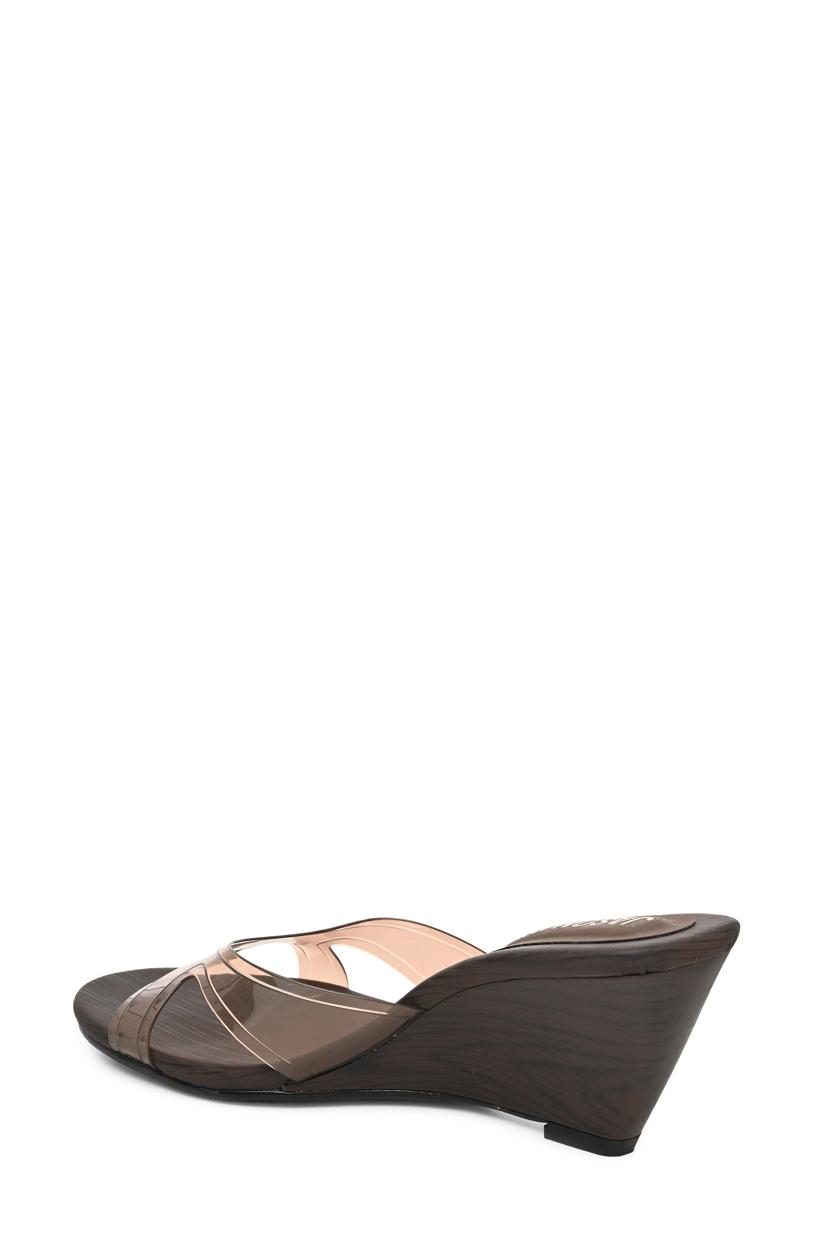 Stacker Wedge Slide Sandal, Alternate, color, BROWN CLEAR