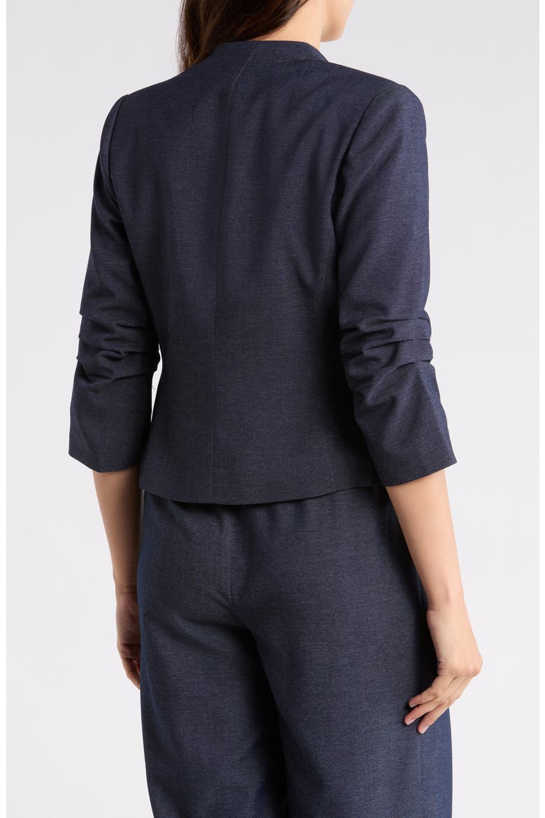Ruched Sleeve One-Button Blazer, Alternate, color, INDIGO BLUE