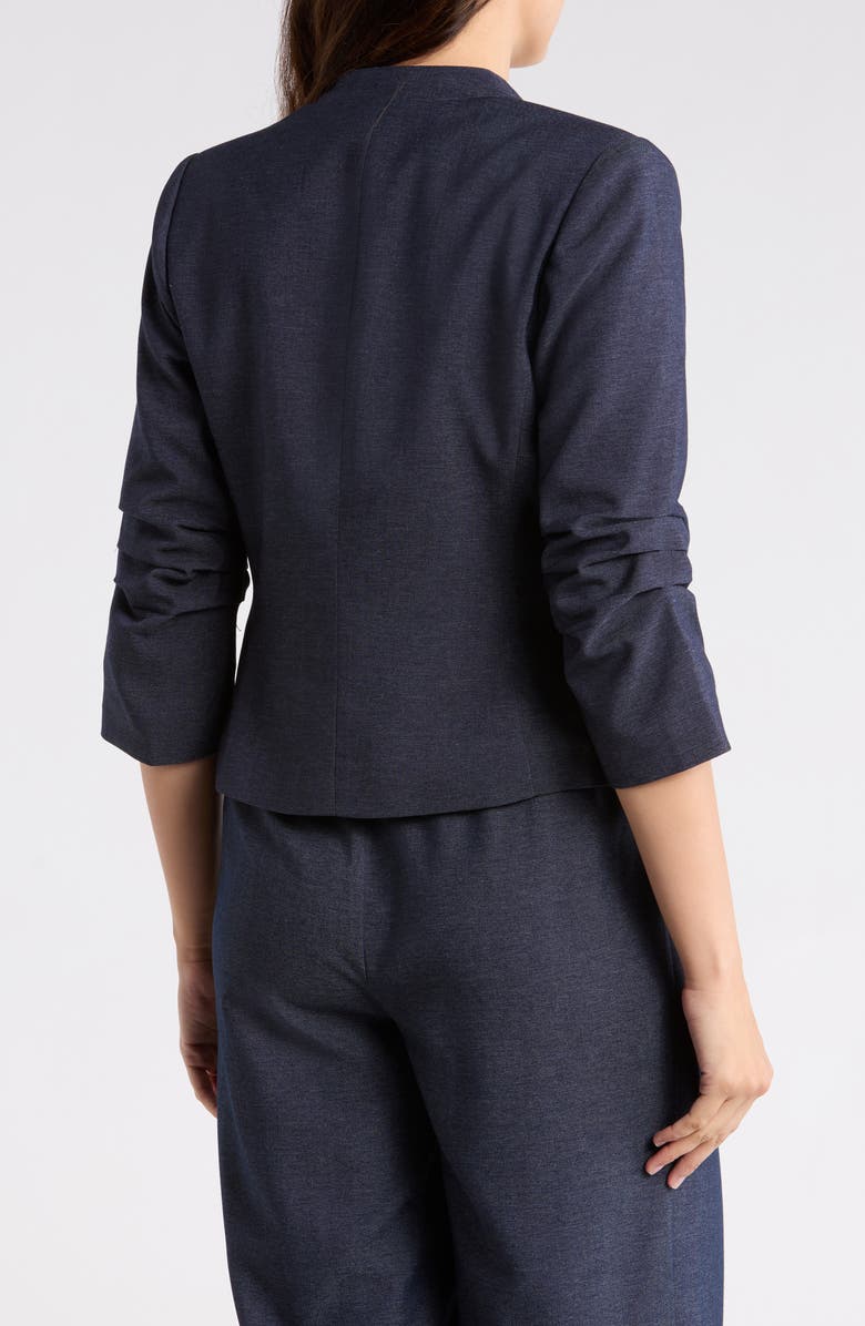 Gemma + Jane Ruched Sleeve One-Button Blazer, Alternate, color, Indigo Blue
