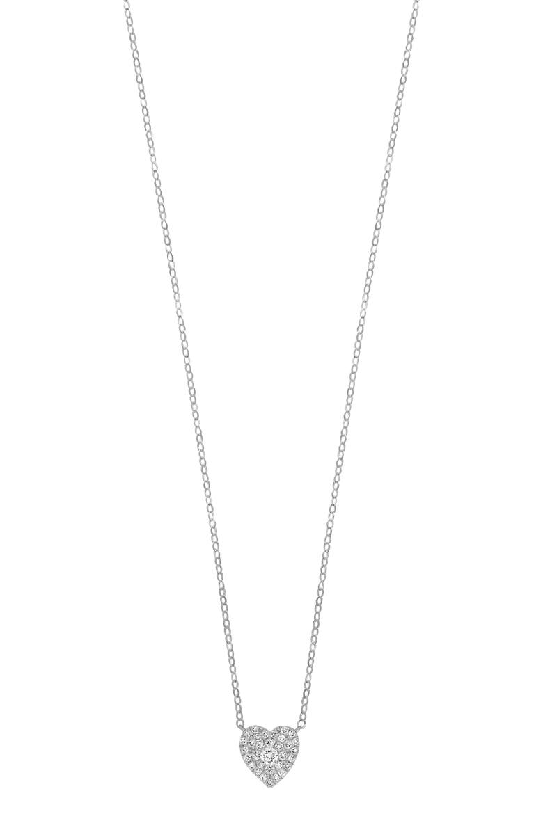 Mika Pavé Diamond Heart Pendant Necklace (Nordstrom Exclusive), Main, color, 18K WHITE GOLD
