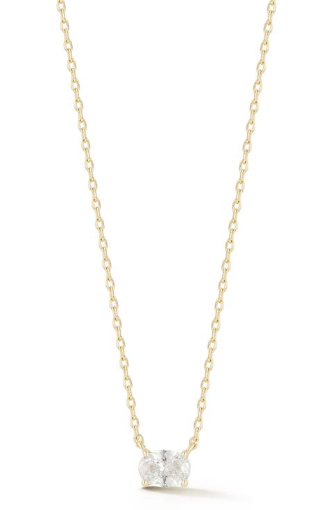 Oval Cubic Zirconia Pendant Necklace