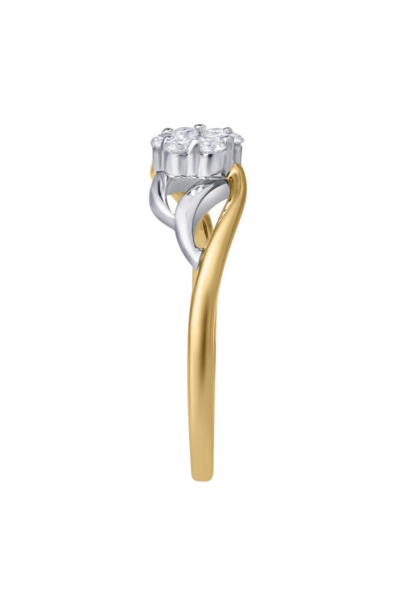 Amoria 0.25 Ct Natural Diamond Floral 10K Gold Ring, Alternate, color, 10K Yellow Gold