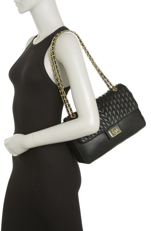 KARL LAGERFELD KARL LAGERFELD PARIS AGYNESS LARGE LEATHER SHOULDER BAG 