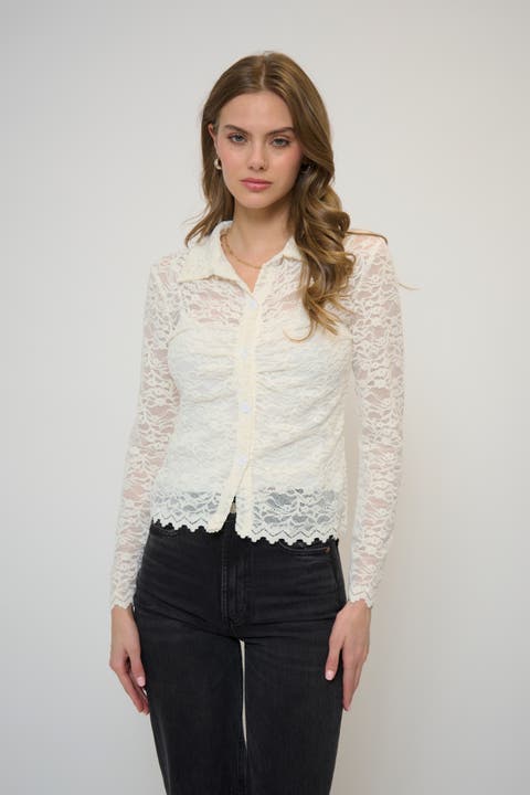 Stella Stretch Lace Buttondown