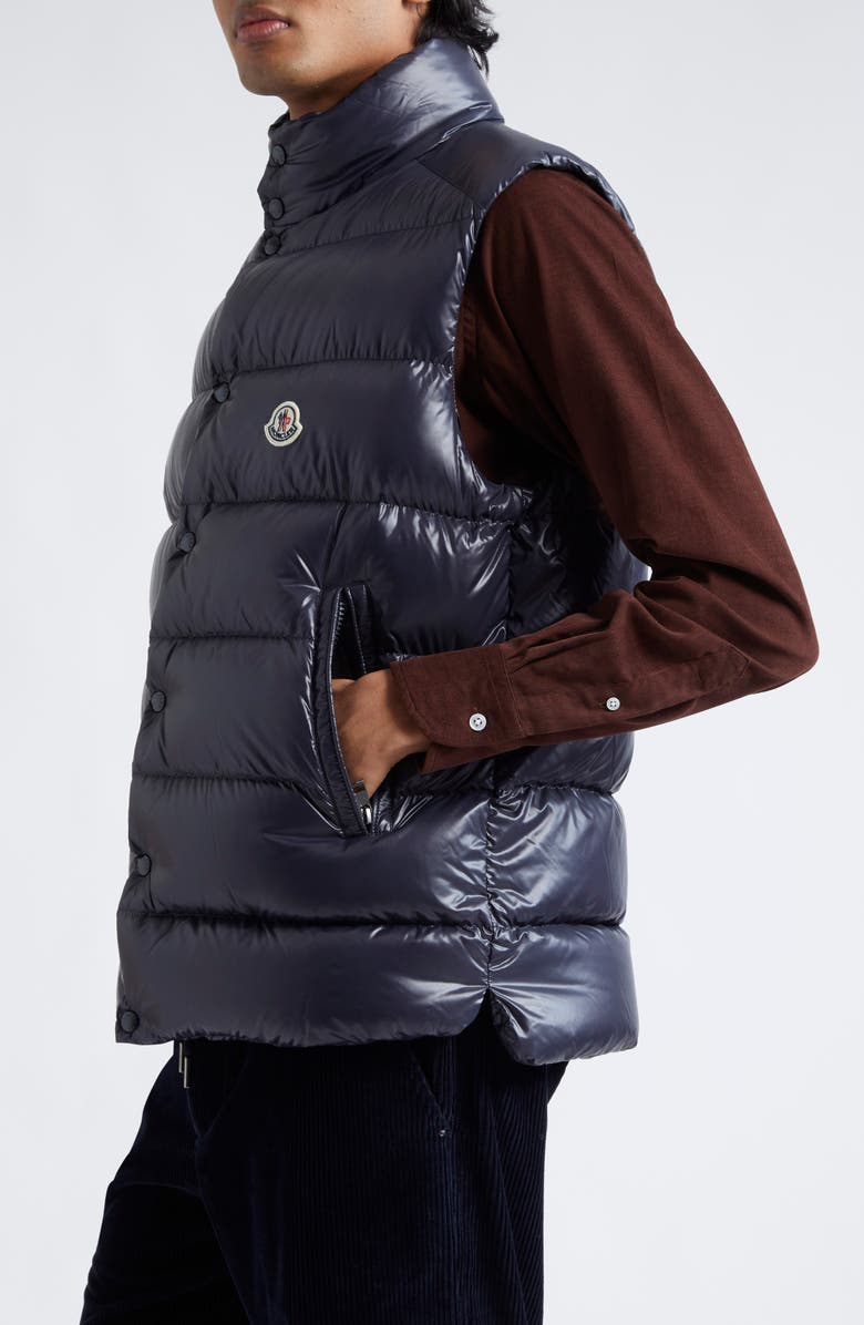 Moncler Tibb Down Puffer Vest, Alternate, color, Navy Blue