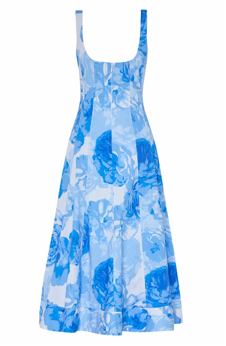 Milly Nia Print Sleeveless Midi Dress, Alternate, color, Blue Multi