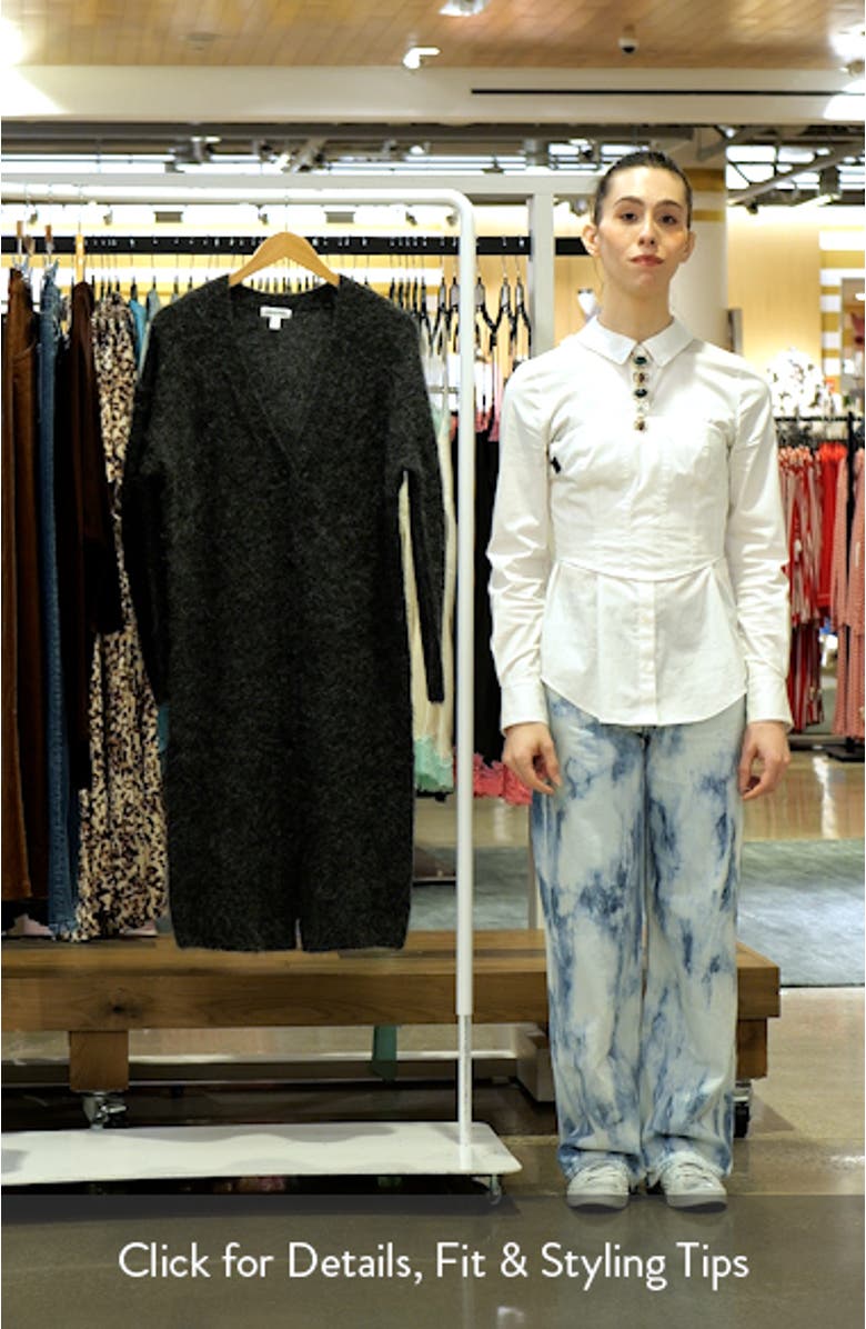 Long Fuzzy Alpaca Blend Cardigan, sales video thumbnail